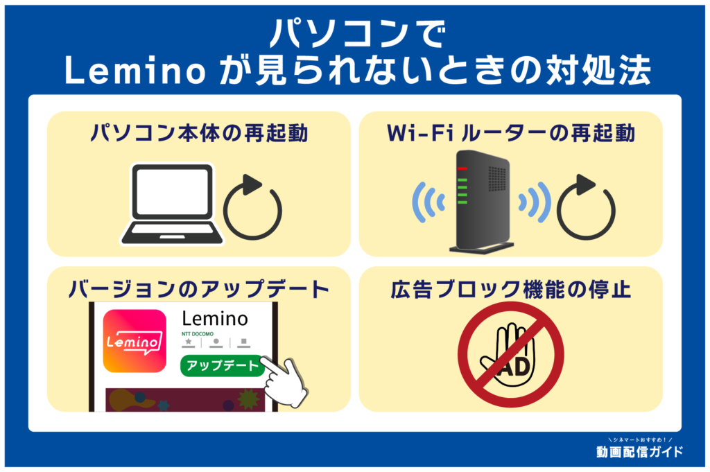 パソコンでLeminoが見られないときの対処法